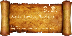 Dimitrievits Milán névjegykártya