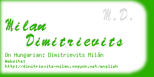 milan dimitrievits business card