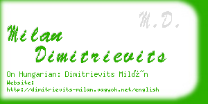 milan dimitrievits business card